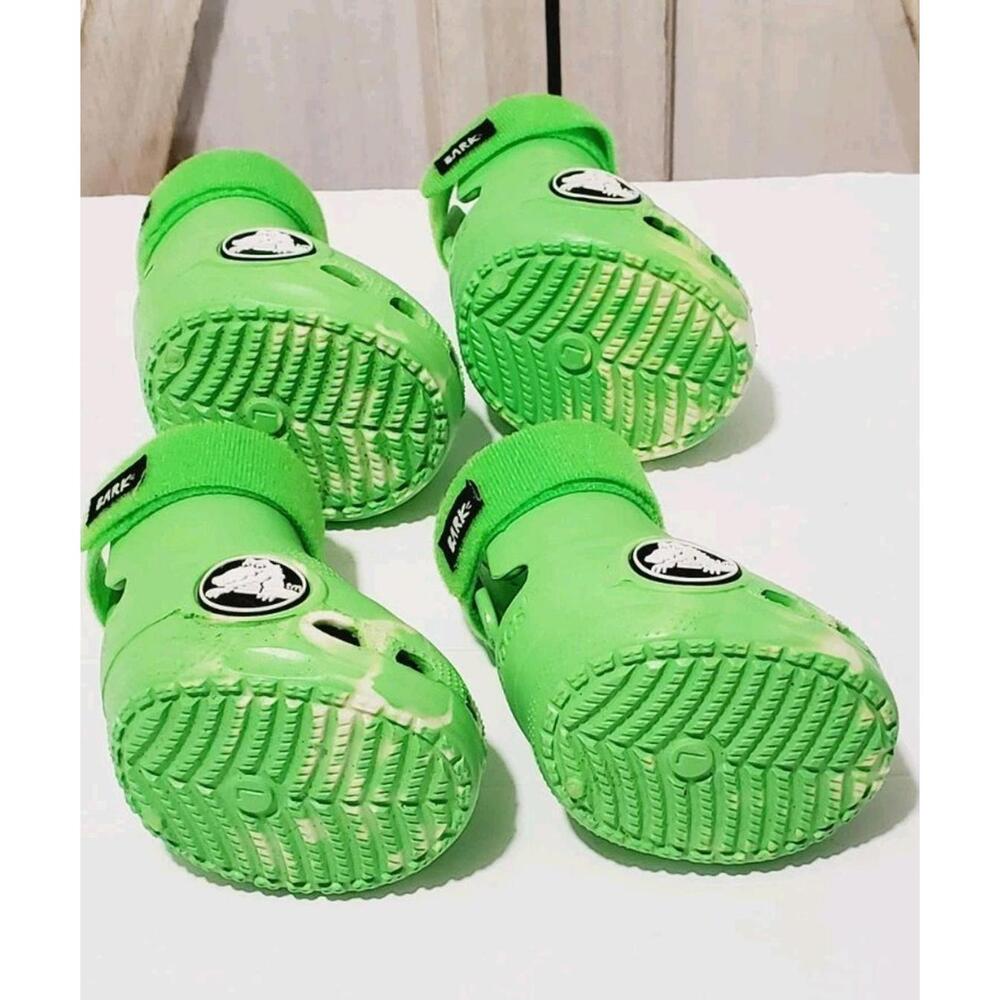Limited Edition Bark Crocs Pet Dog Boots Green Slime Large - Picture 4 of 6